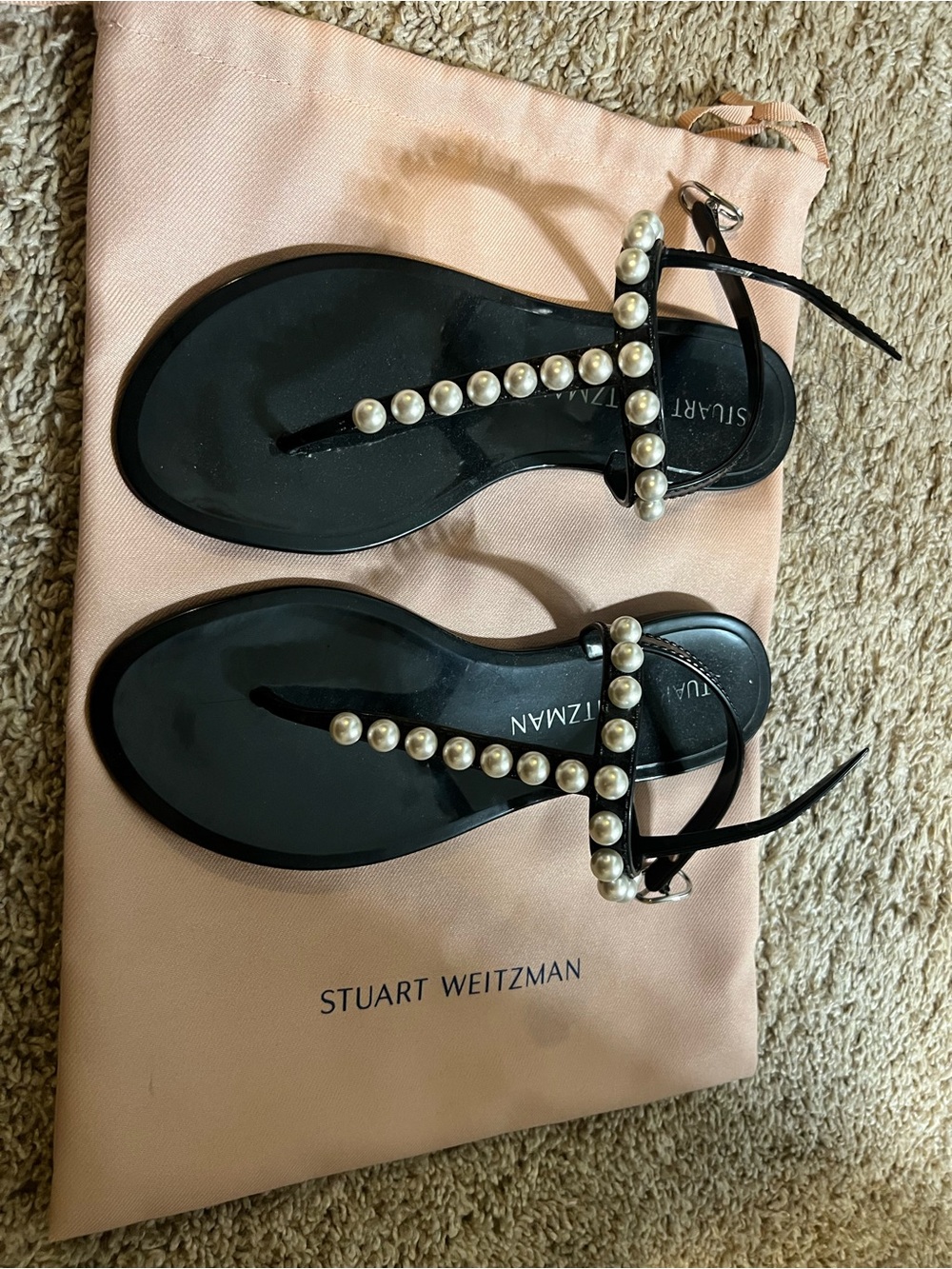 Stuart Weitzman Goldie Jelly Sandal — Black